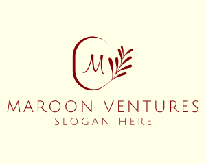 Maroon - Elegant Leaves Spa logo design