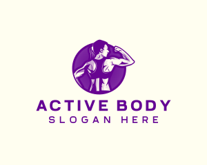 Physical - Female Bodybuilder Workout logo design
