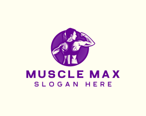 Bodybuilding - Female Bodybuilder Workout logo design