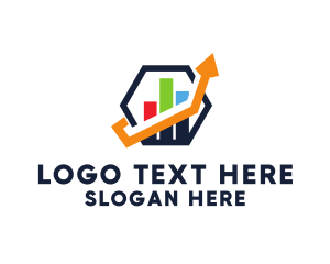 Pillars - Hexagon Accounting Growth Chart logo design