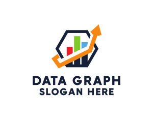 Hexagon Accounting Growth Chart logo design