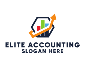 Hexagon Accounting Growth Chart logo design