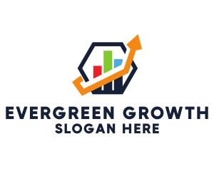 Hexagon Accounting Growth Chart logo design