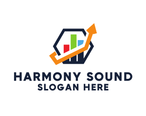 Stock Exchange - Hexagon Accounting Growth Chart logo design