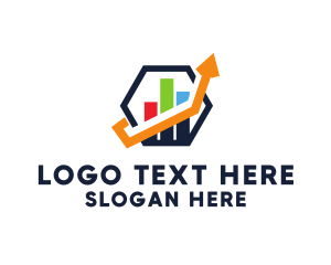 Capital - Hexagon Accounting Growth Chart logo design