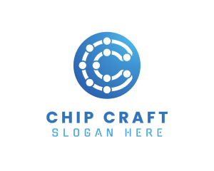 Chip - Modern C Circuitry logo design