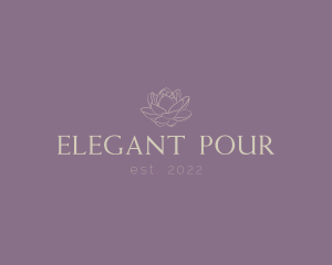 Elegant Flower Serif Wordmark logo design