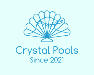 Pool - Blue Wave Seashell logo design