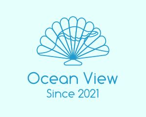 Blue Wave Seashell logo design