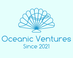 Blue Wave Seashell logo design