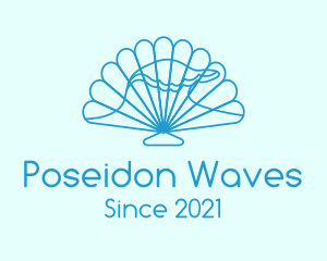 Blue Wave Seashell logo design