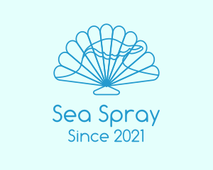 Blue Wave Seashell logo design