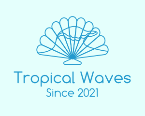 Blue Wave Seashell logo design