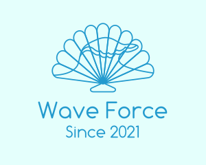 Tsunami - Blue Wave Seashell logo design