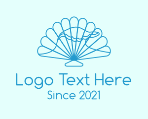 Shore - Blue Wave Seashell logo design
