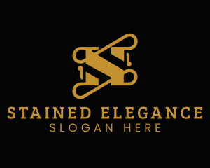 Gold Luxury Letter S logo design