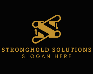 Gold Luxury Letter S logo design