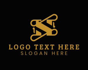 Alphabet - Gold Luxury Letter S logo design
