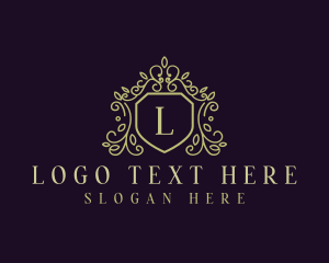 Leaf - Decorative Shield Crest logo design