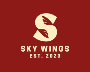 Courier Wings Letter S logo design