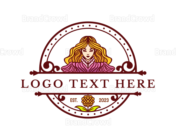 Beauty Flower Lady Logo