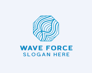 Digital Technology Octagon Wave logo design