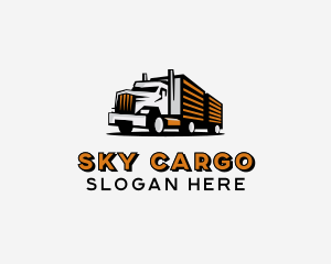 Trailer Truck Delivery Transport logo design