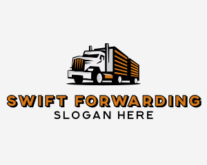 Trailer Truck Delivery Transport logo design