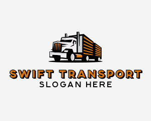 Trailer Truck Delivery Transport logo design