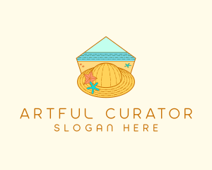 Summer Hat Line Art logo design