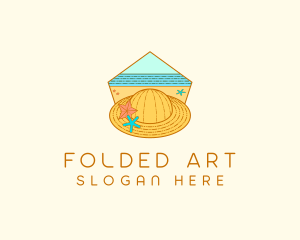 Summer Hat Line Art logo design