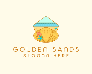 Summer Hat Line Art logo design