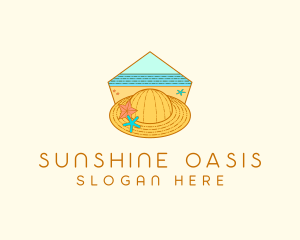 Summer Hat Line Art logo design