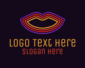 Esthecian - Neon Lip Cosmetics logo design