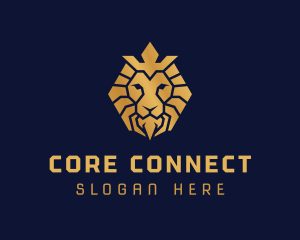 Lion Royal Crown logo design