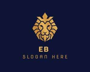 Zoo - Lion Royal Crown logo design