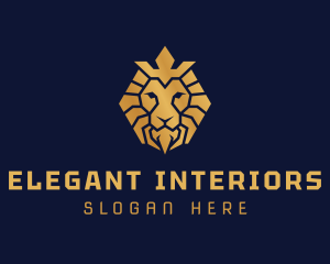 Lion Royal Crown logo design