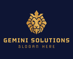 Lion Royal Crown logo design