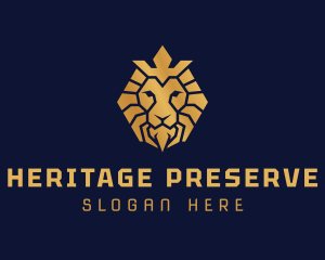 Lion Royal Crown logo design