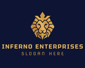 Lion Royal Crown logo design