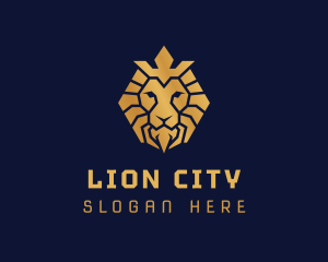 Lion Royal Crown logo design