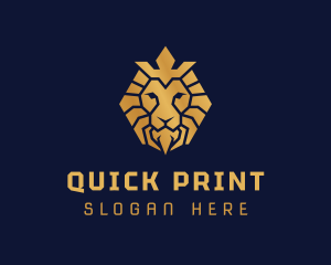 Lion Royal Crown logo design