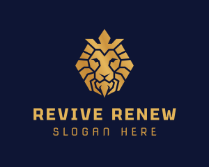 Lion Royal Crown logo design