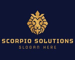 Lion Royal Crown logo design