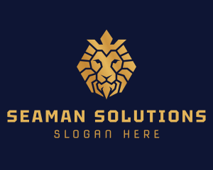 Lion Royal Crown logo design