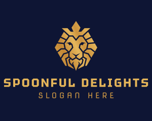 Lion Royal Crown logo design