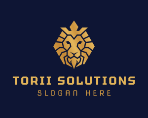 Lion Royal Crown logo design