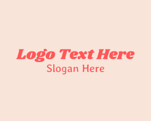 Retro - Pink Retro Text logo design
