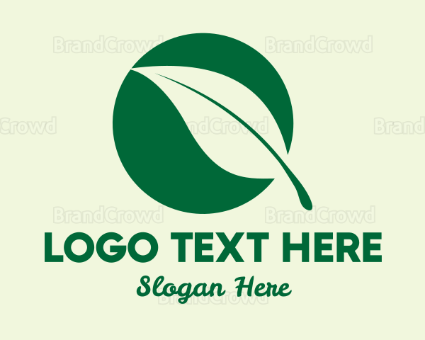 Organic Leaf Circle Logo