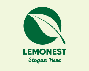 Organic Leaf Circle Logo